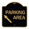 Signmission Parking Area Up Left Arrow, Black & Gold Aluminum Architectural Sign, 18" x 18", BG-1818-24614 A-DES-BG-1818-24614 - alternate 1